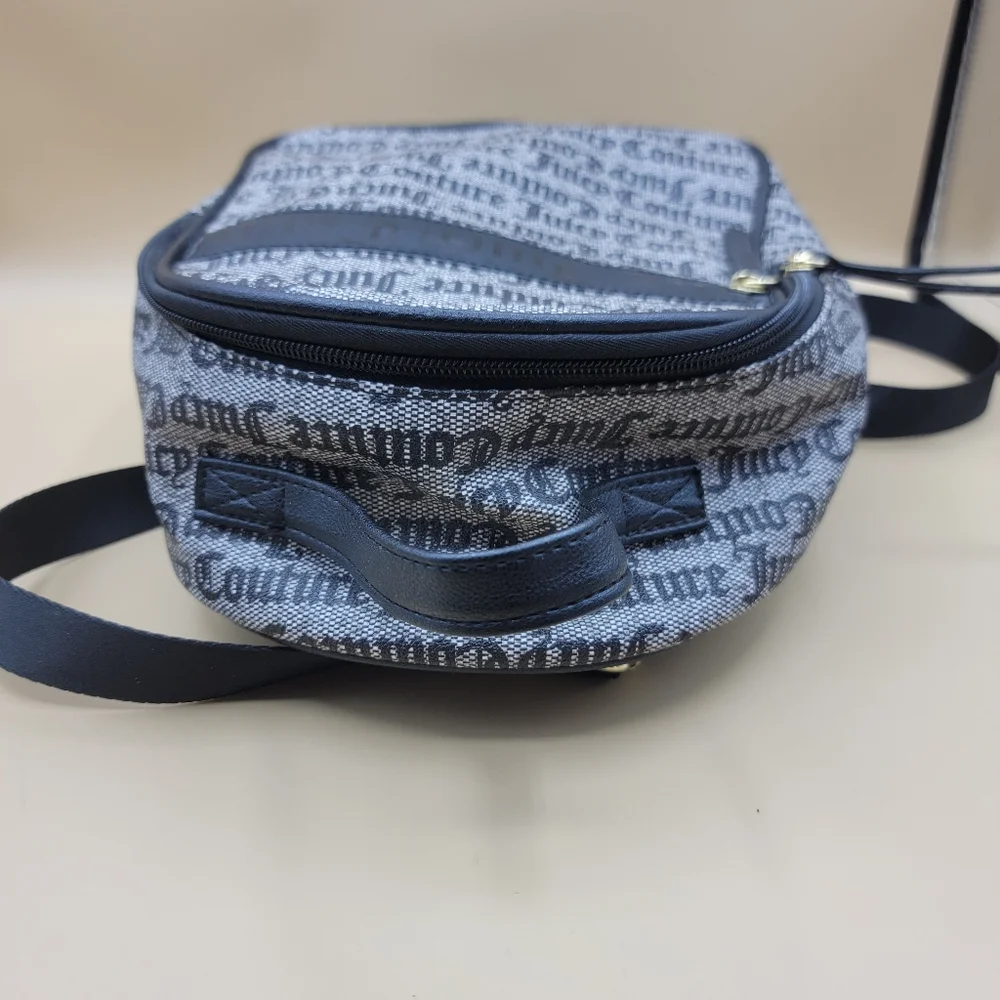 Juicy Couture Goth Stat Black Our Zip Says It All Backpack Black Grey Straps New